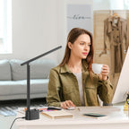 honeywell h01 pro led desk lamp, foldable desk, front angle view