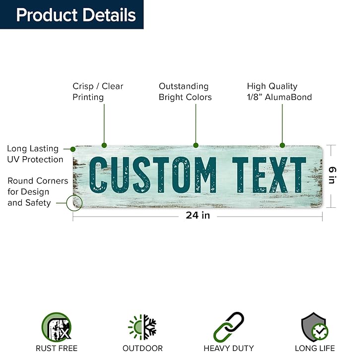 Custom Sign, Custom Street Sign, 11 Font Colors, 13 Font Styles, 4 Hole Options - Image 6