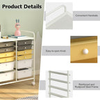 LDAILY 12 Drawer Rolling Storage Cart, Craft Cart Organizer on Wheels w/Metal - Image 7