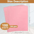 Silunkia 100 Sheets Candy Pink Cardstock 8.5 x 11 Crafting Paper, 200gsm/75lb - Image 2