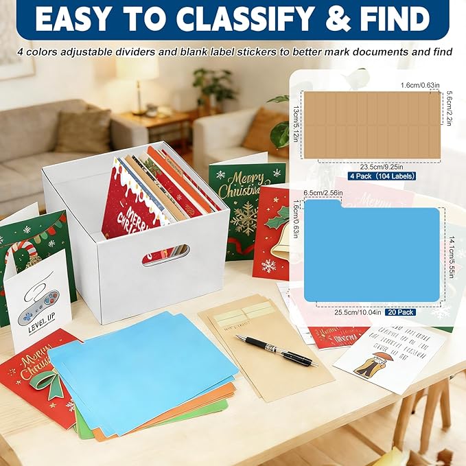 4Pack Greeting Card Storage Box, Greeting Card Organizer Box - Image 3