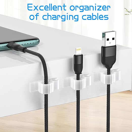 XHF 100pcs Adhesive Cable Wire Clips White, Outdoor Cable Management Wire - Image 5