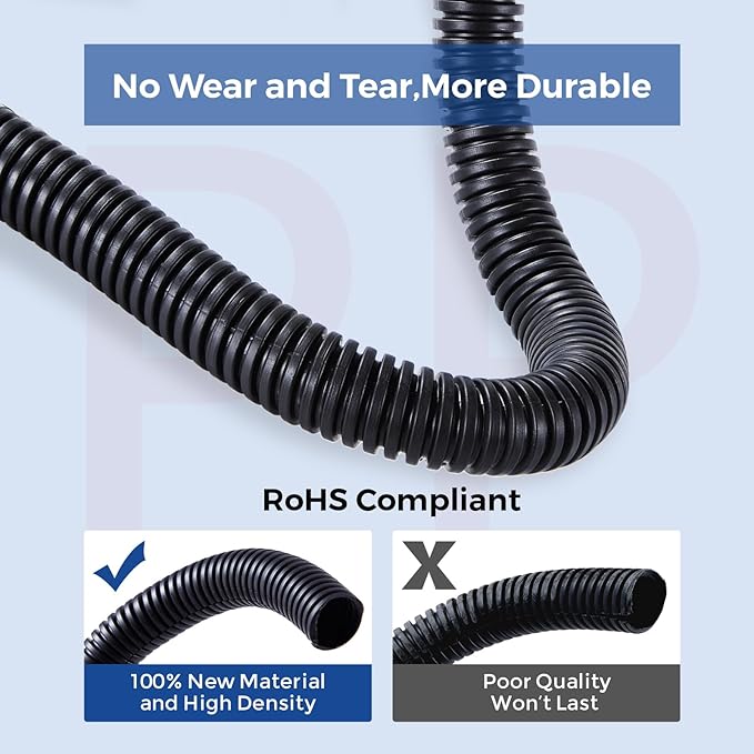 YCLYC Split Wire Loom 1/4 Inch, 13FT Wire Protector Tubing - Image 2