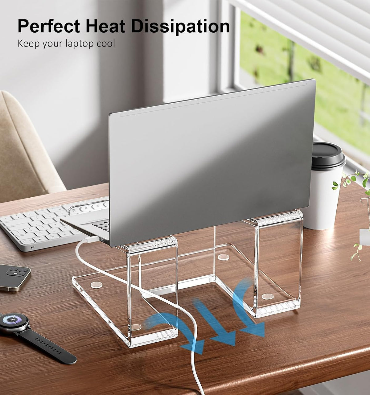 FUCDTEFC Acrylic Laptop Stand for Desk, Laptop Riser for 10-17.3 Inch Laptops...