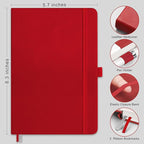 RETTACY Bullet Dotted Journal Notebook, 256 Pages, A5 Medium Size, Leather - Image 2