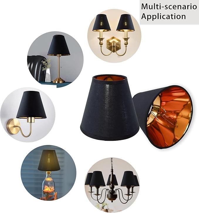 TAaMTYH small lamp shade chandelier shades set of 6，Fabric Lampshade - Image 5