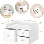 Bamboo Desk Organizer with Drawers Wooden Desktop Storage Drawers - Image 3