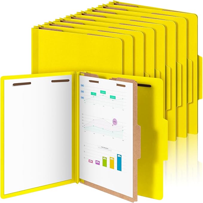Skyygemm 24 Pcs Classification Folders Letter Size, 1 Divider Pressboard File by Skyygemm