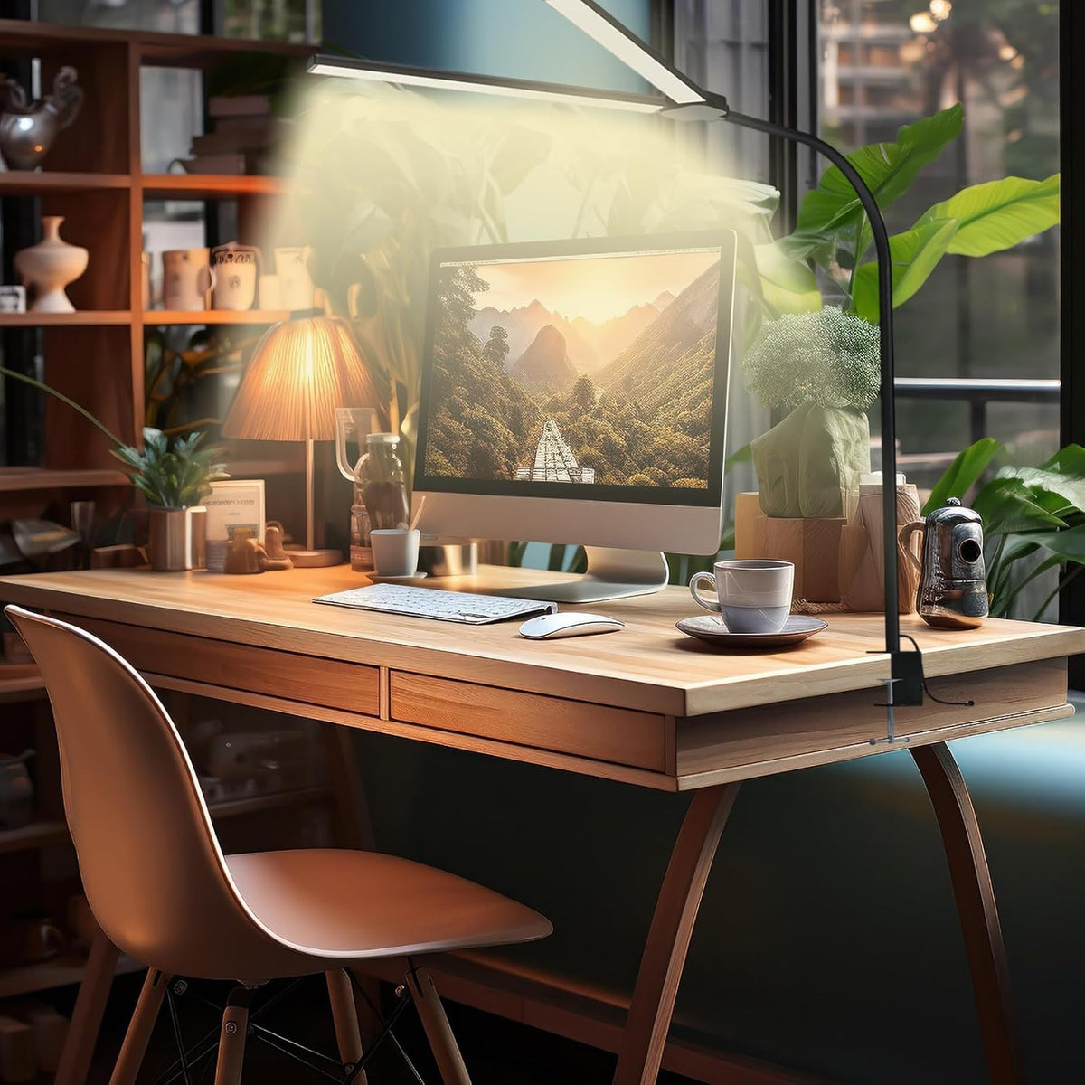 LED Desk Lamp for Home Office, Eye Caring Architect Desk Light with Clamp,50 ...