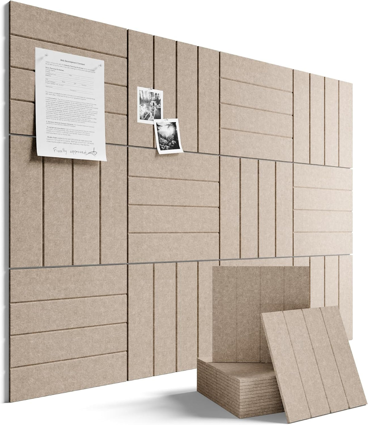 Fluxynara Felt Bulletin Board & Cork Board Alternative 48'' x 36&...