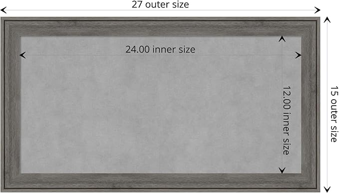 Amanti Art Grey Framed Magnetic Board 15x27 Small Vision Board - Image 4