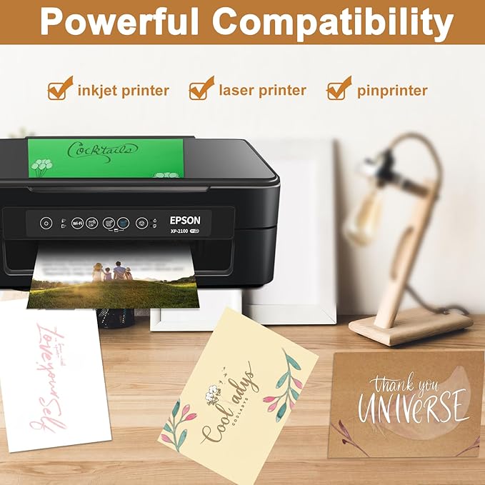 Silunkia 120 Sheets Brown Cardstock 8.5 x 11 Kraft Paper, 92lb Thick Printer - Image 5