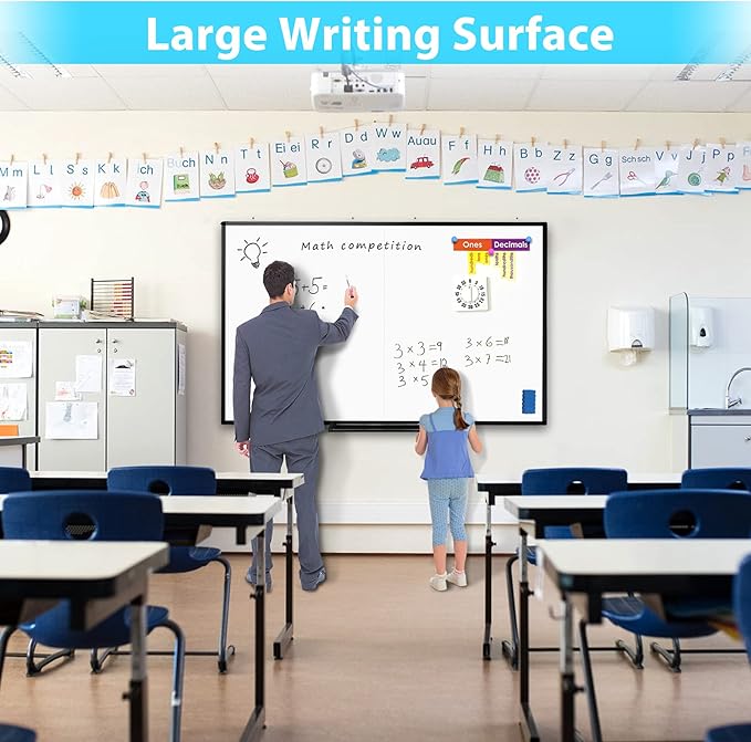 White Board Dry Erase 72x40, Large Magnetic Whiteboard Maxtek Dry Erase Boards - Image 3