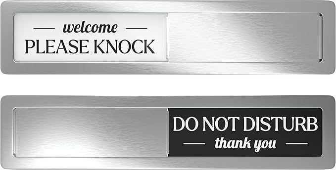 Stainless Steel Do Not Disturb Sign, Premium Please Knock Welcome Signs by BrothersBench