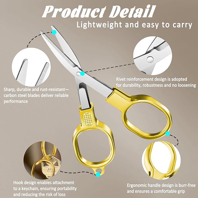 2 PCS Stainless Steel Mini Folding Scissors, Safety Pocket-Sized Multipurpose - Image 3