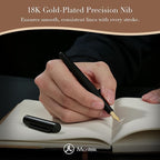 MCNTEIK Matte Black Forest Fountain Pen, Exquisite Vertical Grooving Design - Image 6