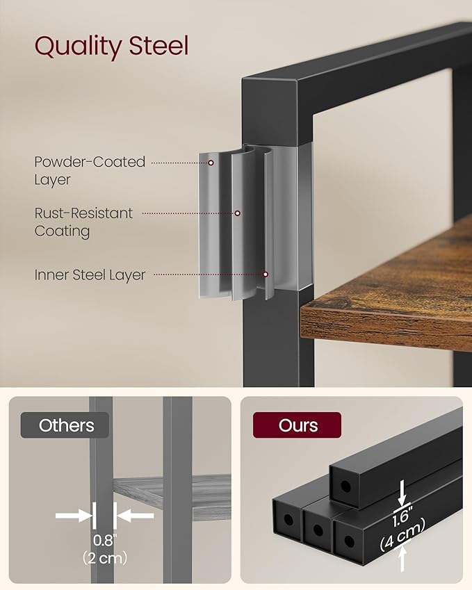 VASAGLE 4-Tier Bookshelf, Bookcase - Image 5