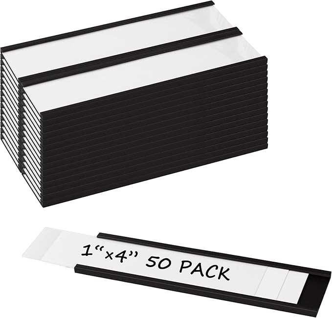 Realth C Channel Magnetic Label Holders 50 Pack 1'' x 4'' by Realth
