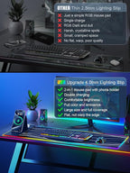 XXL Mouse Pad with Phone Holder, RGB Desk Mat with 15W Fast Charging, LED Large - Image 6