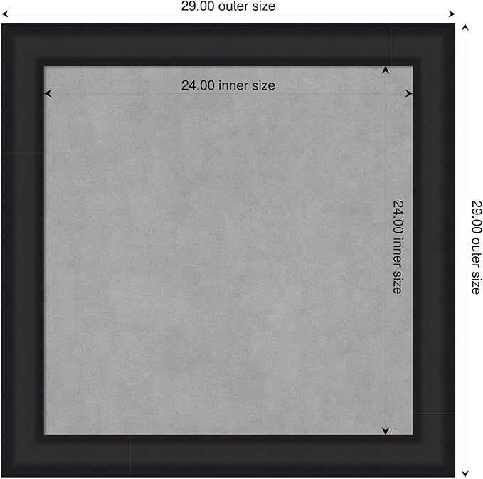 Amanti Art Black Framed Magnetic Board 29x29 Medium Vision Board - Image 2