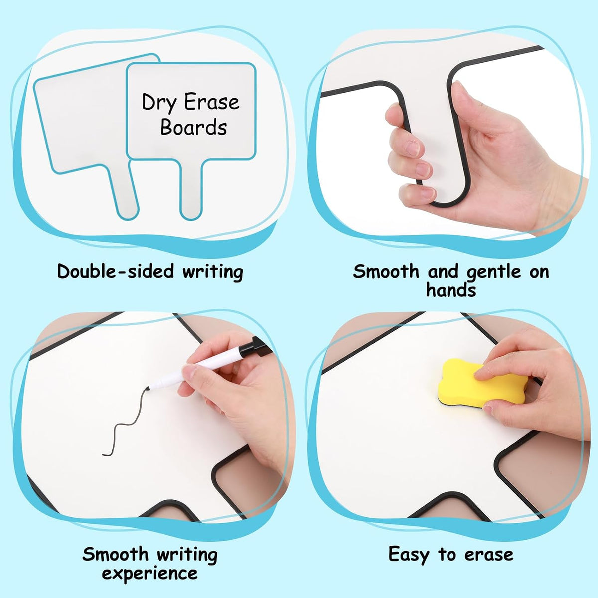 36-Piece Dry Erase Answer Paddle Set - 8"x10" Handheld Sign with Ma...