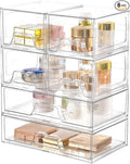 Stebopum 6 Pack Stackable Storage Drawers Clear Acrylic Organizer Makeup by Stebopum