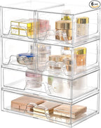 Stebopum 6 Pack Stackable Storage Drawers Clear Acrylic Organizer Makeup by Stebopum