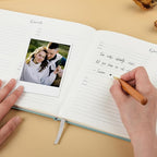 Blue Leather Wedding Guest Book, Polaroid Guest Book - Image 3