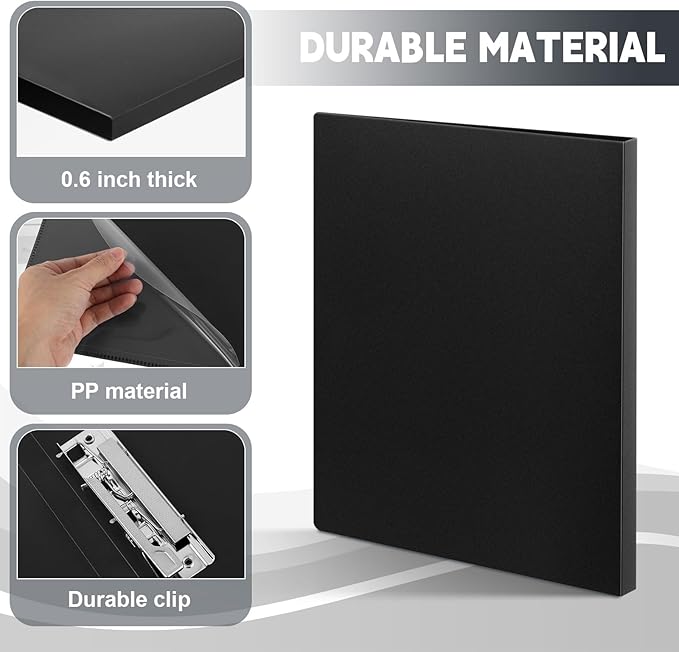 Teling 12 Pack Punchless Clamp Binder Folder 8.5 x 11 Inch Ringless Binder Holds - Image 3