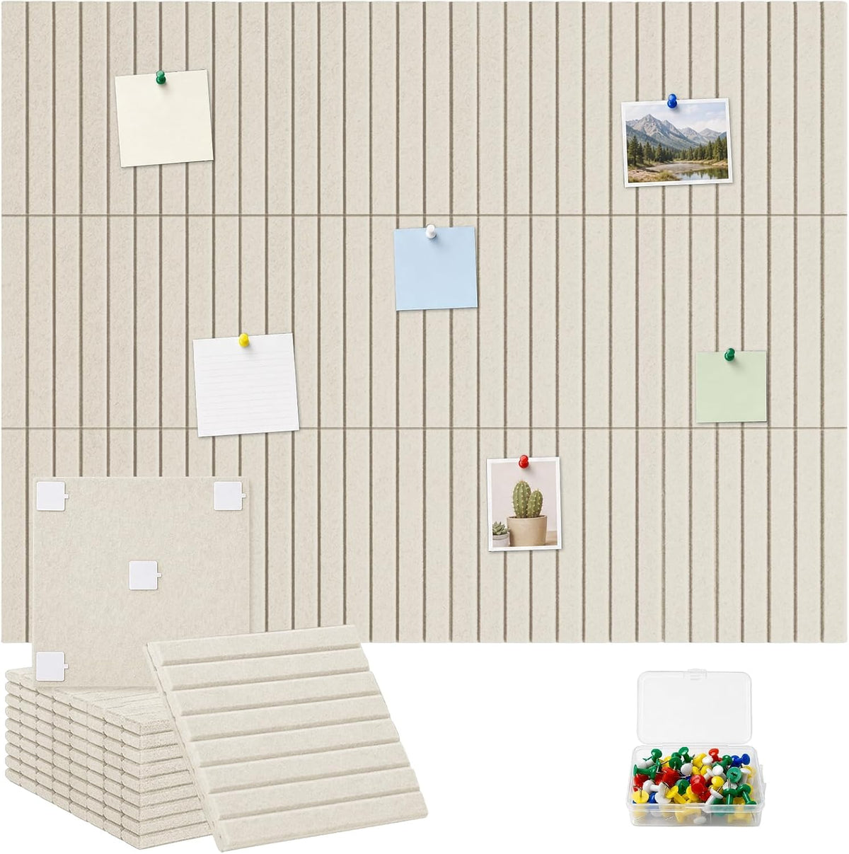Large Felt Bulletin Board 48" x 36" Cork Board Alternative-12 Pack ...