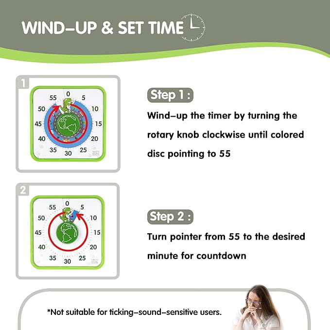 TWENTY5 SEVEN Countdown Timer 7.5 inch, 60 Minute 1 Hour Visual Timer - Image 3