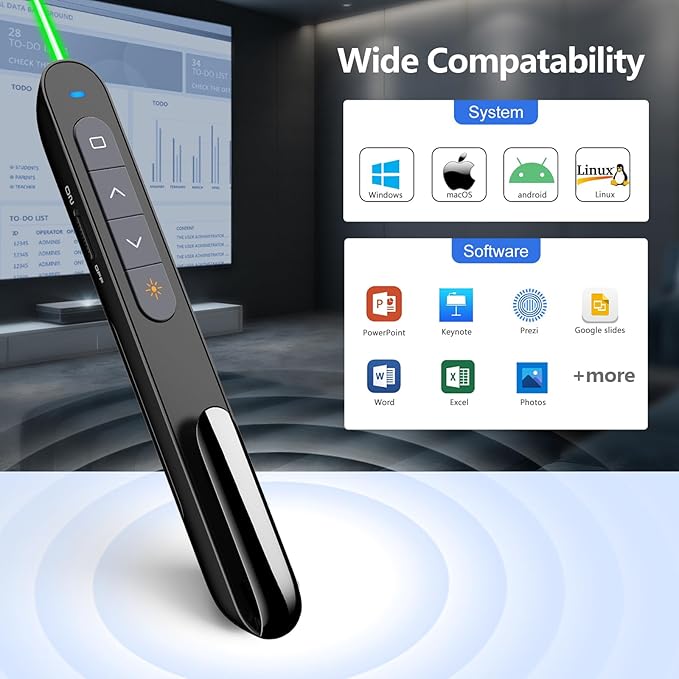 Norwii N76 Rechargeable Presentation clicker, Long Range Presentation Remote - Image 4