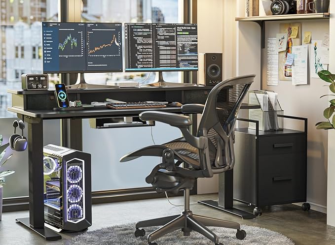 FEZIBO 63 x 28 Inch Deeper Height Adjustable Electric Standing Desk - Image 8