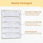 1000 PCS White Price Tags with String Attached, 1.75 x 1.1 Inches, Goefun - Image 4