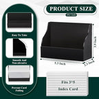 SHIQIKEJIPTY 2 Pack Black Index Card Holder 3 X 5 Note Card Organizer Acrylic - Image 2