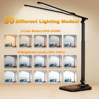charyjod led desk lamp for office home, height, side view