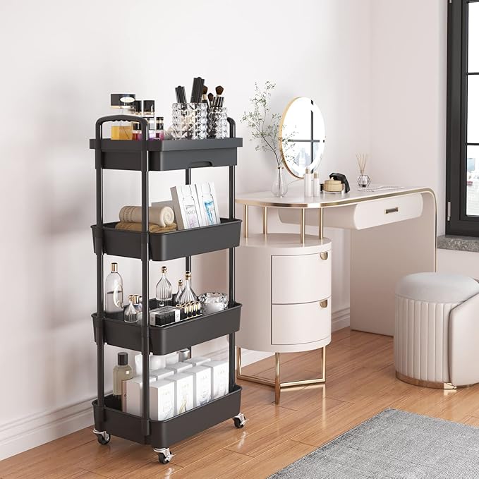 Calmootey 4-Tier Rolling Utility Cart - Image 2