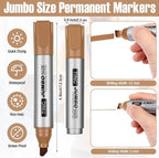 Fuutreo 10 Pack Jumbo Permanent Markers Bulk Large Chisel Tip Permanent Markers - Image 3