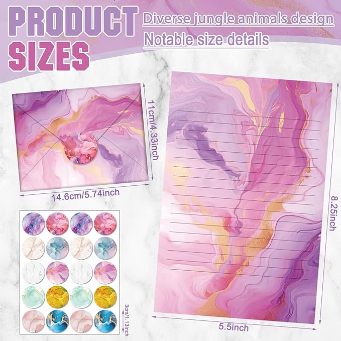 TaoBary 160 Pcs Stationery Paper Set 50 Double Sided Stationery Papers - Image 5