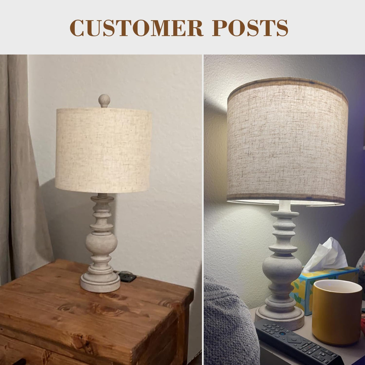 BOBOMOMO Tradition 20" Rustic Table Lamp Set of 2 for Living Room Bedroo...