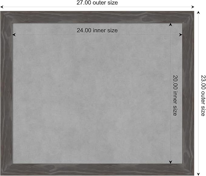 Amanti Art Grey Framed Magnetic Board 23x27 Medium Vision Board - Image 3