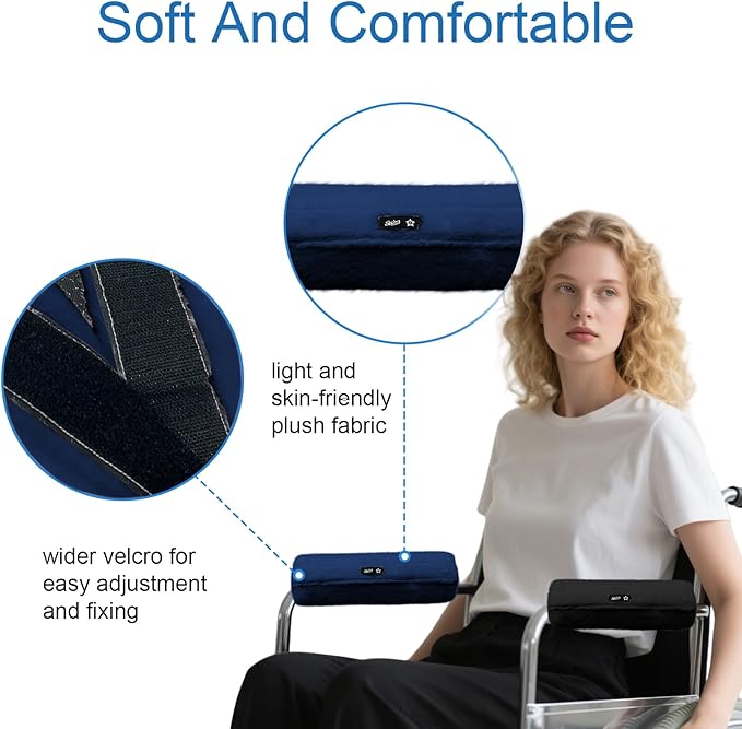 SPRING SEAON Wheelchair Armrest Covers 2 Pack Soft Memory Foam Wheelchair - Image 2