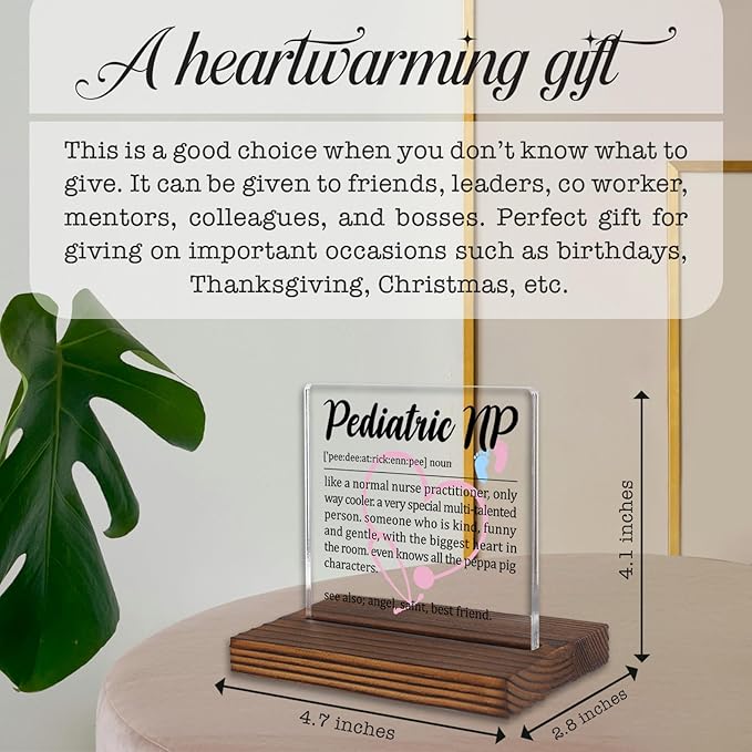 Pediatric Nurse Practitioner Gift Desk Sign, Funny Appreciation Plaque - Image 4