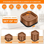 shouwuhho 18 Pack Furniture Risers Adjustable Bed Risers Heavy Duty Lifts - Image 2