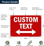 Custom Arrow, Custom Directional Sign, Two way Arrow, 7x10 Inches, 55 mil thick - Image 6