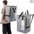 TAILI 2 Pack Gray Moving Bags w/Adjustable Backpack Straps, Moving Supplies by TAILI