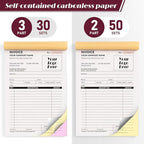 100 Sets Custom 5.7" X 8.5" Invoice Receipt Book, Personalized Duplicate - Image 8