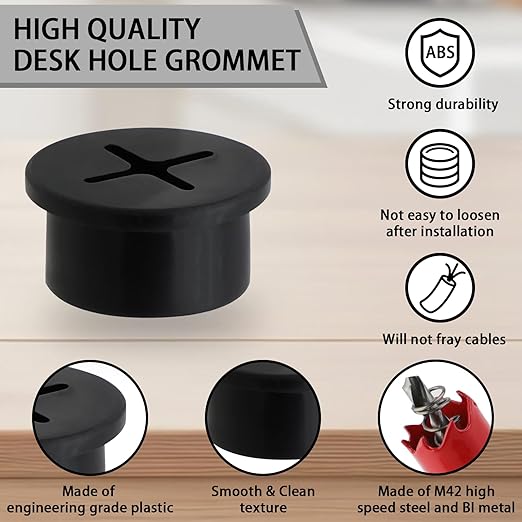 3/4 Inch Desk Grommet, 13 Pieces Wire Grommet, Desk Hole Cover - Image 3