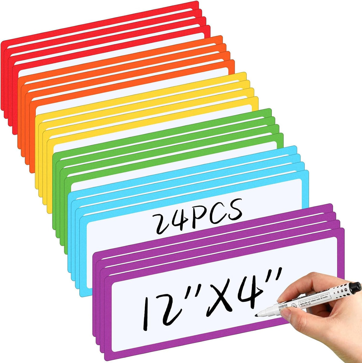 24 Pcs Large Magnetic Dry Erase Labels, Frame Style