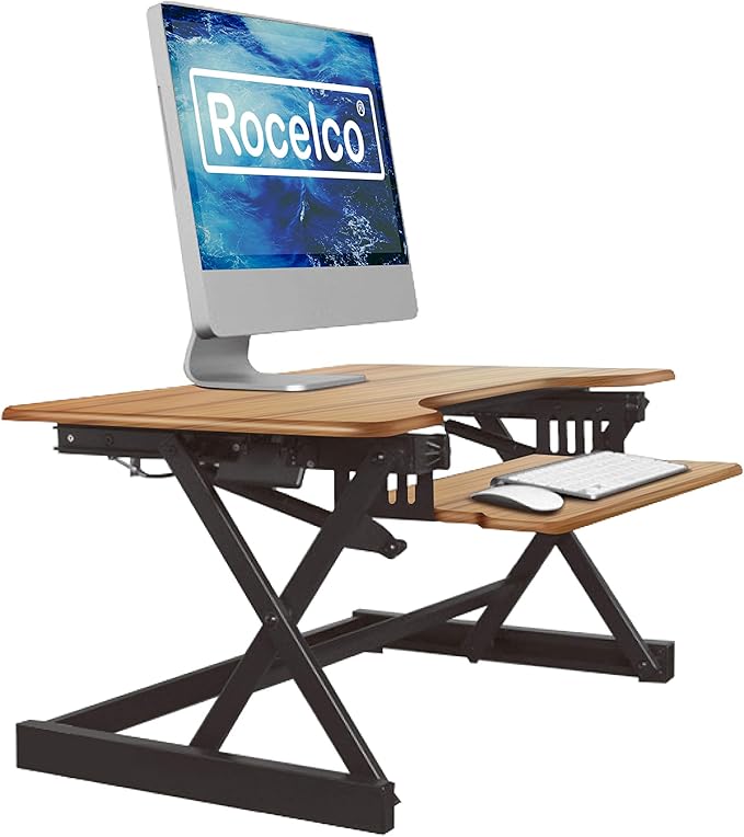 Rocelco 32" Height Adjustable Standing Desk Converter by Rocelco